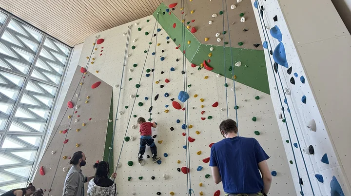 Kletterwand mit Kindern und TrainerInnen | © Harald Dörr